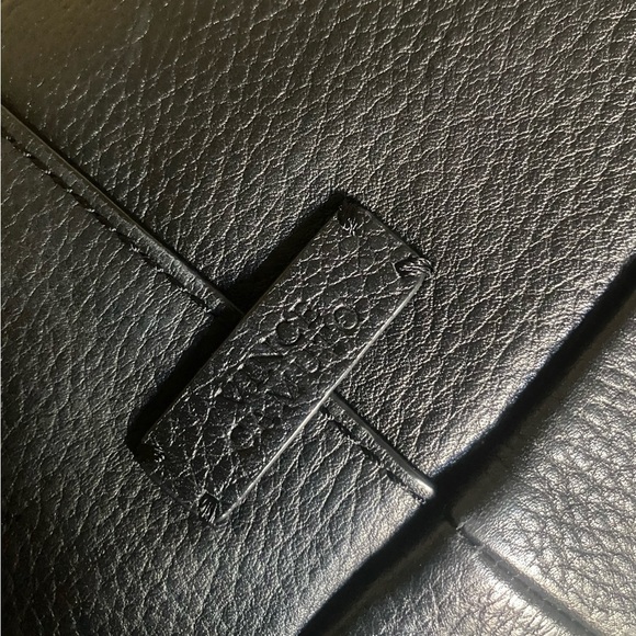 VINCE CAMUTO Maxi Black Leather Hobo Shoulder Bag 14” x 12” - Picture 9 of 16